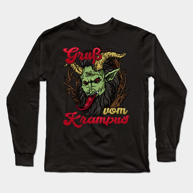 Gruss vom Krampus I Christmas Demon design Long Sleeve T-Shirt by biNutz